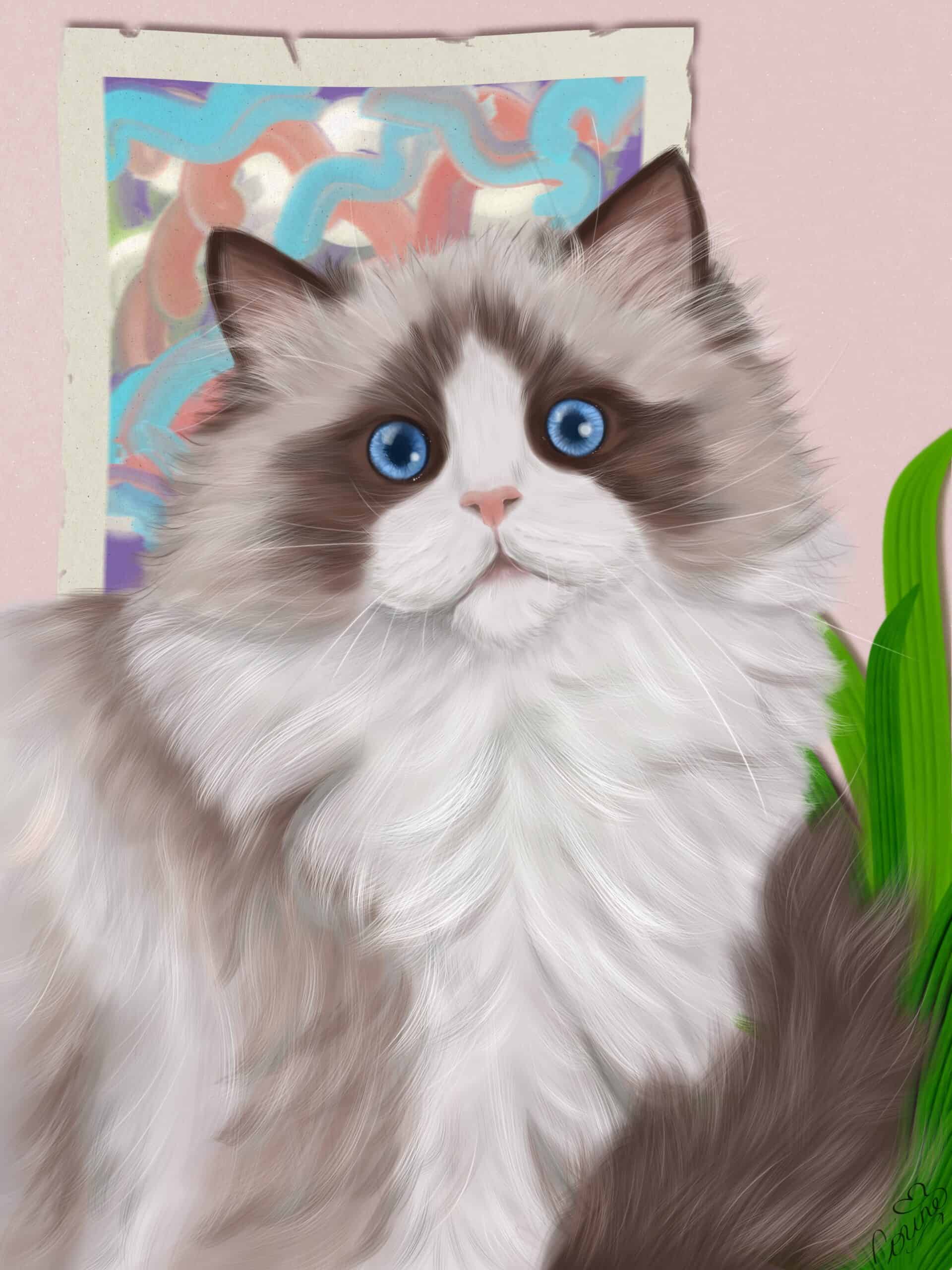 digital art painting gift for pet owner