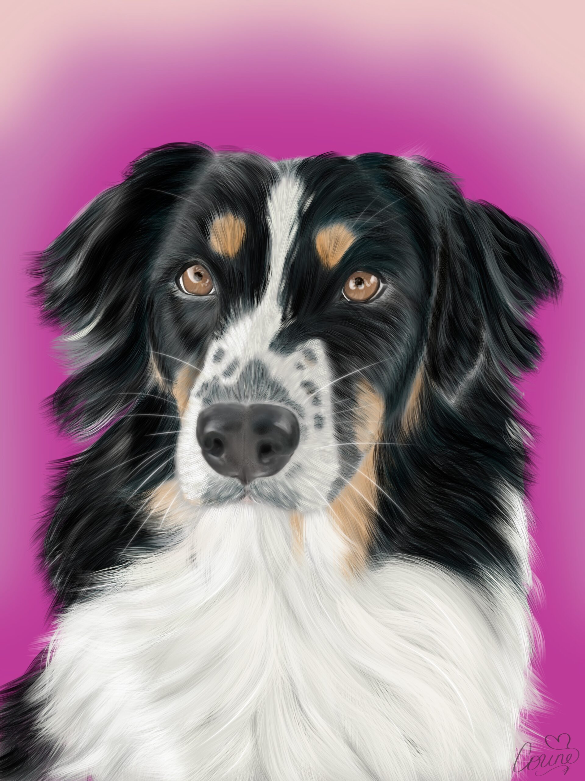 digital pet portrait, aura art