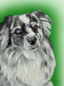 pet aura painting, digital art, dog painting