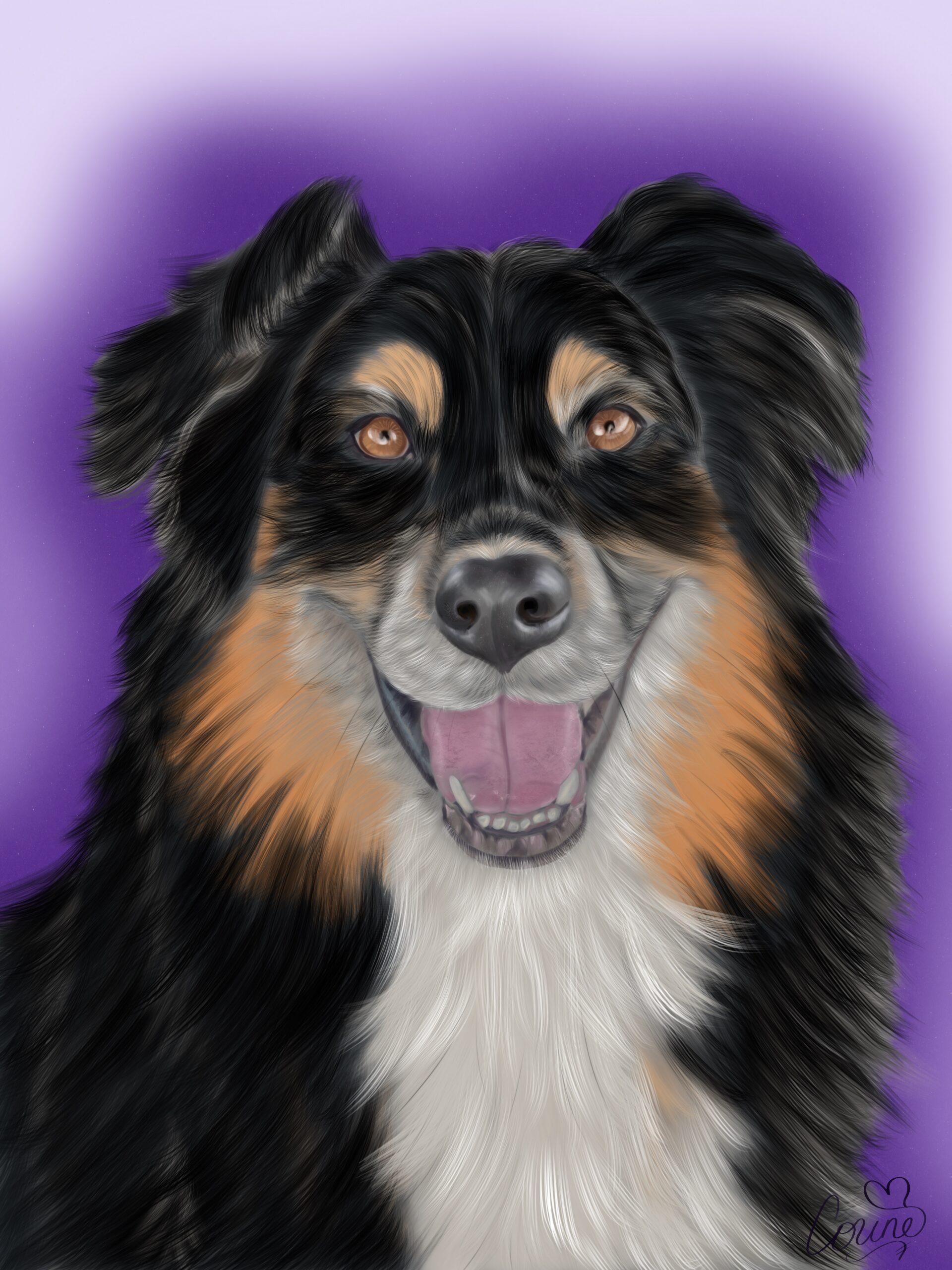 digital pet portrait, aura art